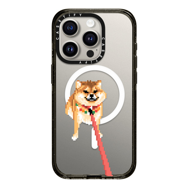 Fatbeard x CASETiFY iPhone 15 Pro ケース ブラック インパクトケース MagSafe対応 Stubborn Shiba Inu