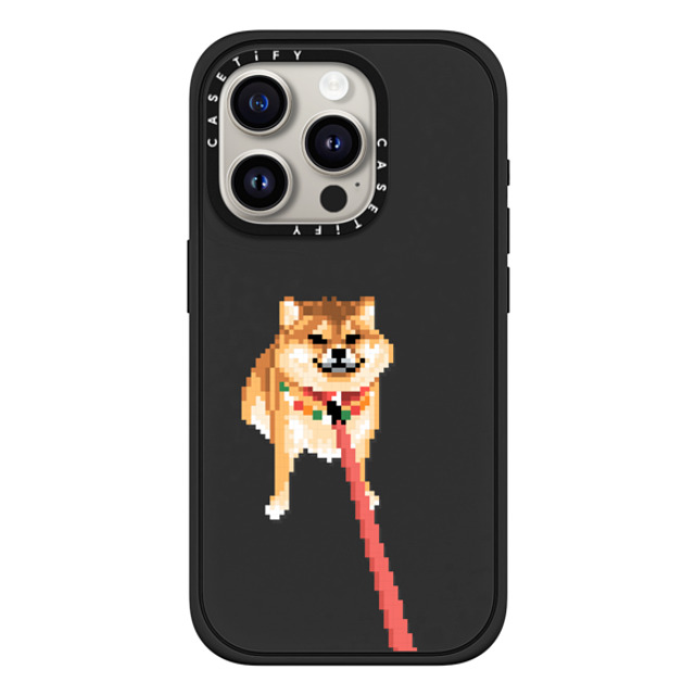 Fatbeard x CASETiFY iPhone 15 Pro ケース マットブラック インパクトケース MagSafe対応 Stubborn Shiba Inu