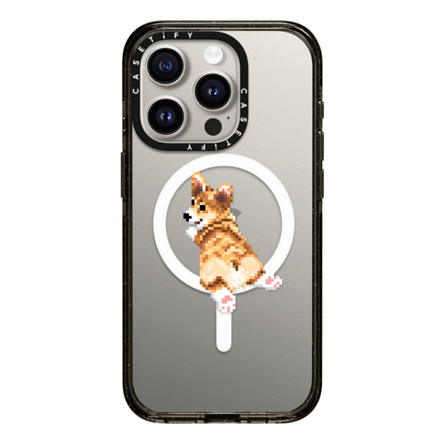 Fatbeard x CASETiFY iPhone 15 Pro ケース ブラック インパクトケース MagSafe対応 Corgi Butt