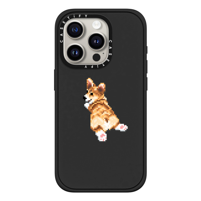 Fatbeard x CASETiFY iPhone 15 Pro ケース マットブラック インパクトケース MagSafe対応 Corgi Butt