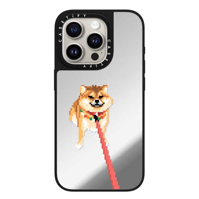 Fatbeard x CASETiFY iPhone 15 Pro Case Silver on Black ミラーケース MagSafe対応 Stubborn Shiba Inu Fatbeard x CASETiFY iPhone 15 Pro Case Silver on Black ミラーケース MagSafe対応 Stubborn Shiba Inu