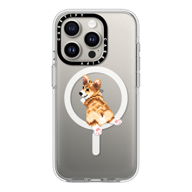 Fatbeard x CASETiFY iPhone 15 Pro ケース クリア クリア ケース MagSafe対応 Corgi Butt