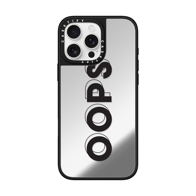 CASETiFY iPhone 16 Pro Max ケース Silver on Black ミラーケース MagSafe対応 Quote,Typography Quote,Typography OOPS Back to School CASETiFY iPhone 16 Pro Max ケース Silver on Black ミラーケース MagSafe対応 Quote,Typography Quote,Typography OOPS Back to School