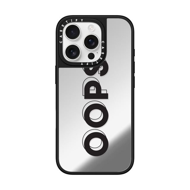CASETiFY iPhone 16 Pro ケース Silver on Black ミラーケース MagSafe対応 Quote,Typography Quote,Typography OOPS Back to School CASETiFY iPhone 16 Pro ケース Silver on Black ミラーケース MagSafe対応 Quote,Typography Quote,Typography OOPS Back to School