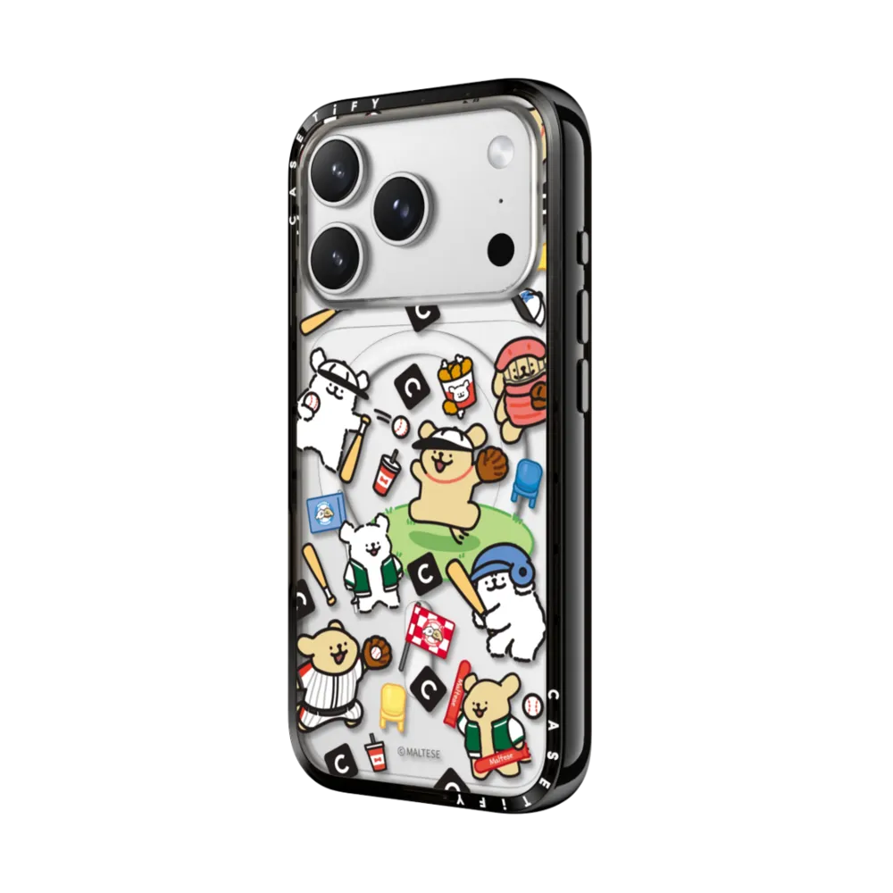 Compact iPhone 17 Pro Case MagSafe Compatible - Maltese Baseball Sticker Case