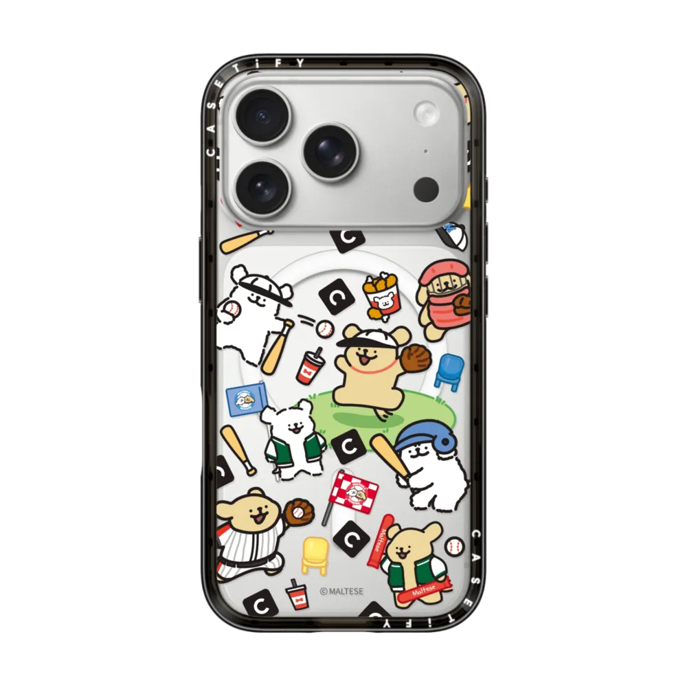 Compact iPhone 17 Pro Case MagSafe Compatible - Maltese Baseball Sticker Case