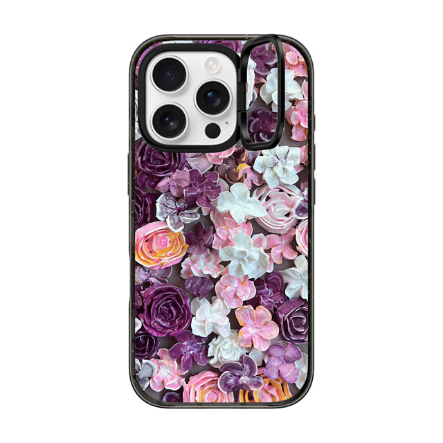 Ann Upton Art x CASETiFY iPhone 16 Pro ケース ブラック インパクトリングスタンドケース MagSafe対応 In Bloom by Ann Upton Art