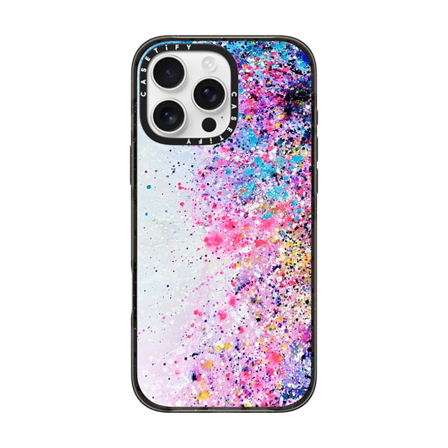 Ann Upton Art x CASETiFY iPhone 16 Pro Max ケース ブラック インパクトケース MagSafe対応 Confetti Sprinkles