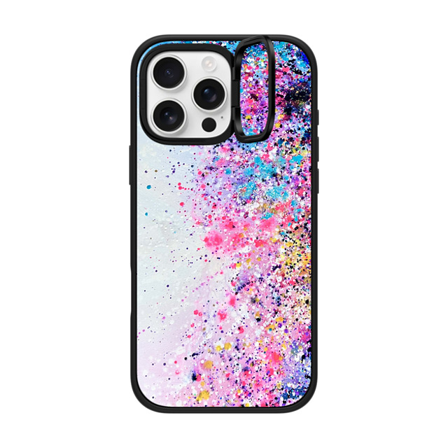 Ann Upton Art x CASETiFY iPhone 16 Pro Max ケース マットブラック インパクトリングスタンドケース MagSafe対応 Confetti Sprinkles