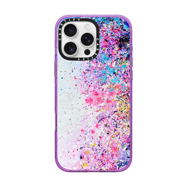 Ann Upton Art x CASETiFY iPhone 16 Pro Max ケース Glitter Purple インパクトケース MagSafe対応 Confetti Sprinkles