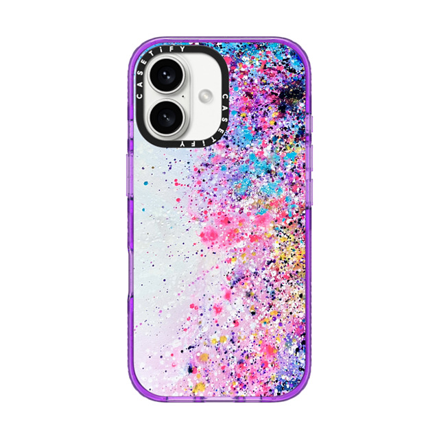 Ann Upton Art x CASETiFY iPhone 16 ケース パープル インパクトケース Confetti Sprinkles