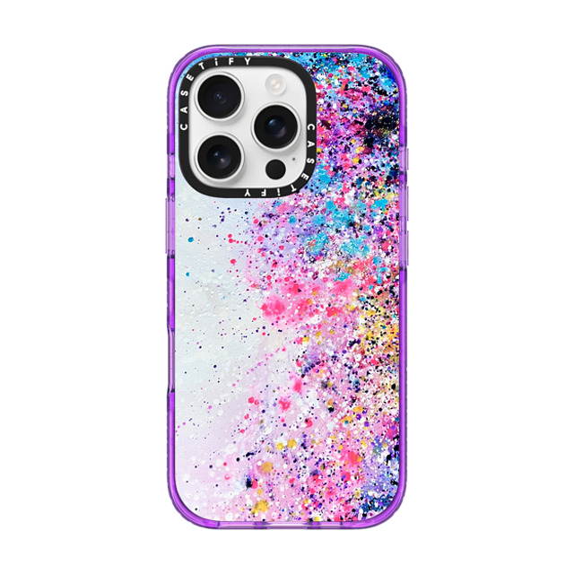 Ann Upton Art x CASETiFY iPhone 16 Pro ケース パープル インパクトケース Confetti Sprinkles