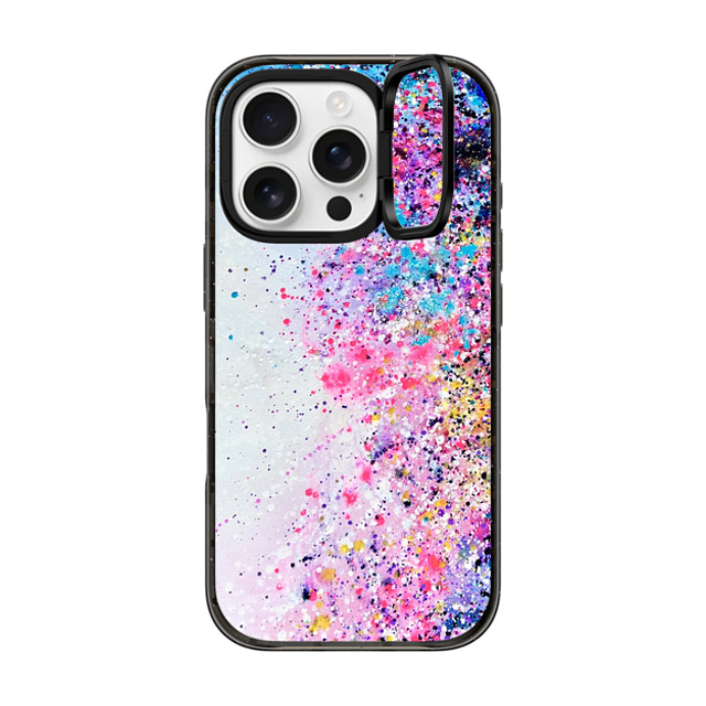 Ann Upton Art x CASETiFY iPhone 16 Pro ケース ブラック インパクトリングスタンドケース MagSafe対応 Confetti Sprinkles