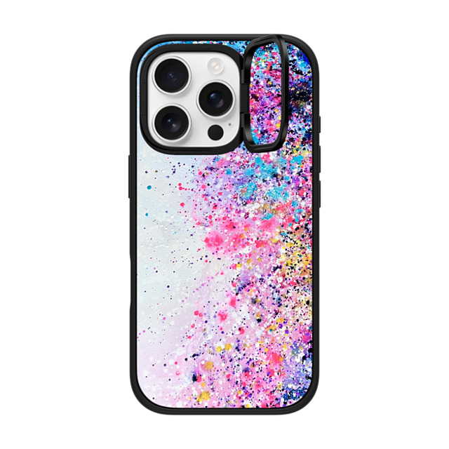 Ann Upton Art x CASETiFY iPhone 16 Pro ケース マットブラック インパクトリングスタンドケース MagSafe対応 Confetti Sprinkles