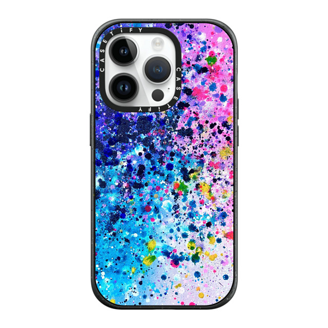 Ann Upton Art x CASETiFY iPhone 14 Pro ケース マットブラック インパクトケース MagSafe対応 Pink Confetti Pop