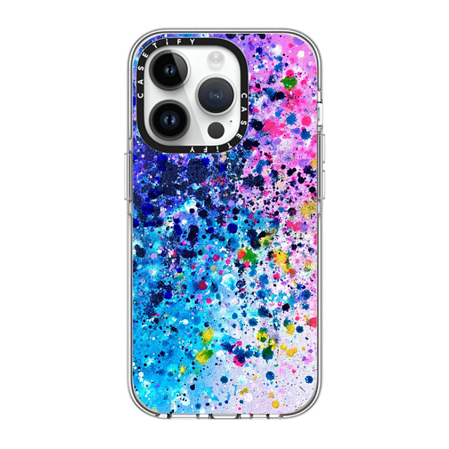 Ann Upton Art x CASETiFY iPhone 14 Pro ケース クリア クリア ケース MagSafe対応 Pink Confetti Pop