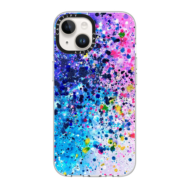 Ann Upton Art x CASETiFY iPhone 14 ケース クリア クリア ケース MagSafe対応 Pink Confetti Pop