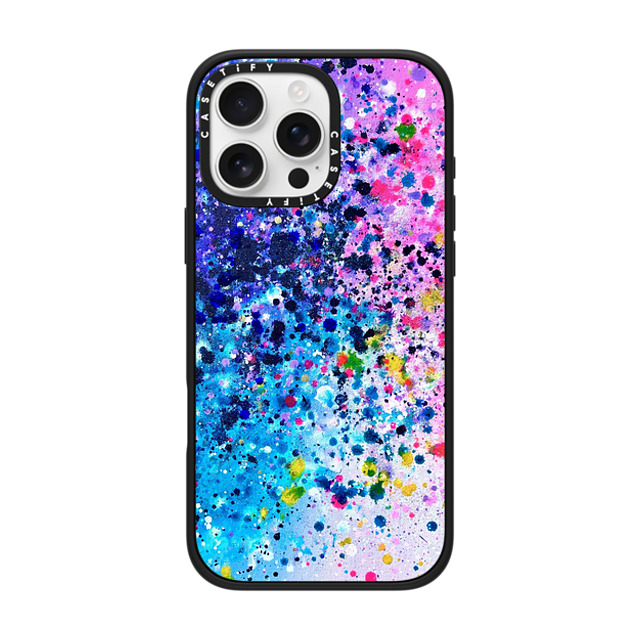 Ann Upton Art x CASETiFY iPhone 16 Pro Max ケース マットブラック インパクトケース MagSafe対応 Pink Confetti Pop