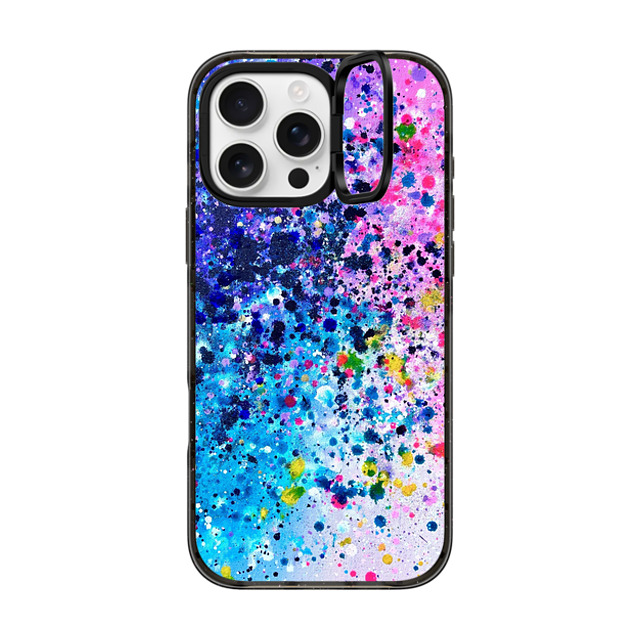 Ann Upton Art x CASETiFY iPhone 16 Pro Max ケース ブラック インパクトリングスタンドケース MagSafe対応 Pink Confetti Pop