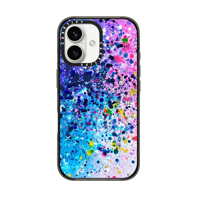 Ann Upton Art x CASETiFY iPhone 16 ケース ブラック インパクトケース MagSafe対応 Pink Confetti Pop