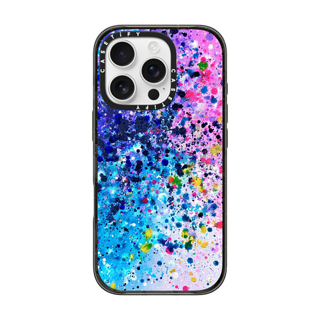 Ann Upton Art x CASETiFY iPhone 16 Pro ケース ブラック インパクトケース Pink Confetti Pop