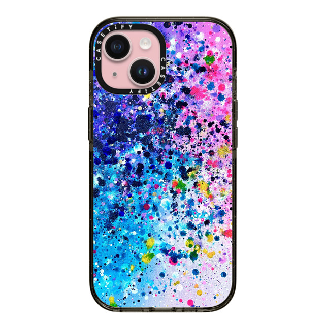 Ann Upton Art x CASETiFY iPhone 15 ケース ブラック インパクトケース Pink Confetti Pop