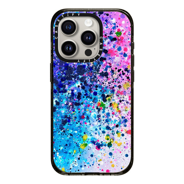 Ann Upton Art x CASETiFY iPhone 15 Pro ケース ブラック インパクトケース Pink Confetti Pop