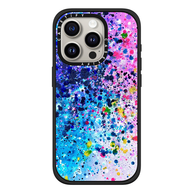 Ann Upton Art x CASETiFY iPhone 15 Pro ケース マットブラック インパクトケース MagSafe対応 Pink Confetti Pop