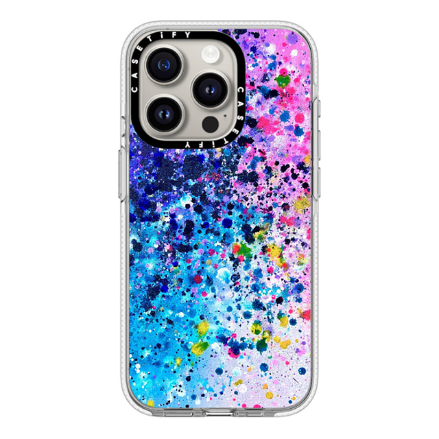 Ann Upton Art x CASETiFY iPhone 15 Pro ケース クリア クリア ケース MagSafe対応 Pink Confetti Pop