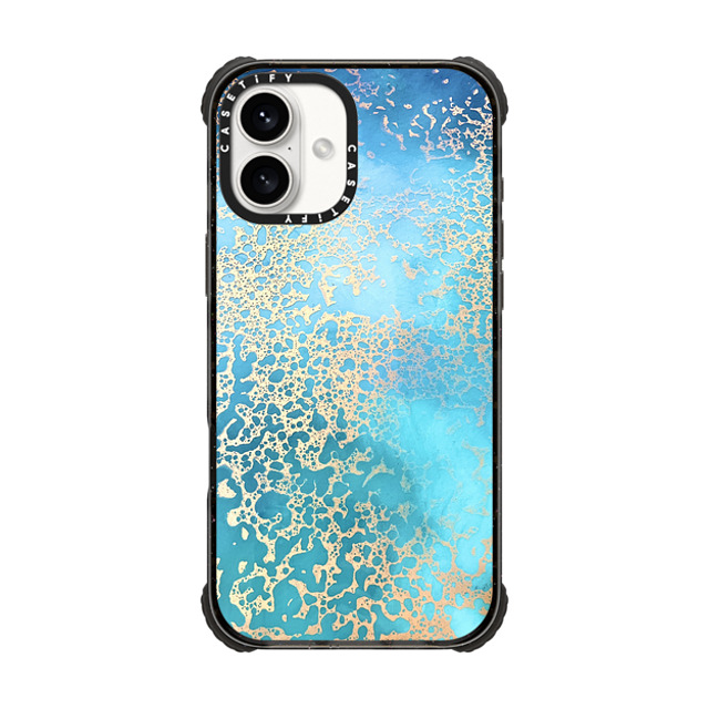 Ann Upton Art x CASETiFY iPhone 16 Plus ケース ブラック ウルトラ インパクトケース MagSafe 対応 Coral Coast
