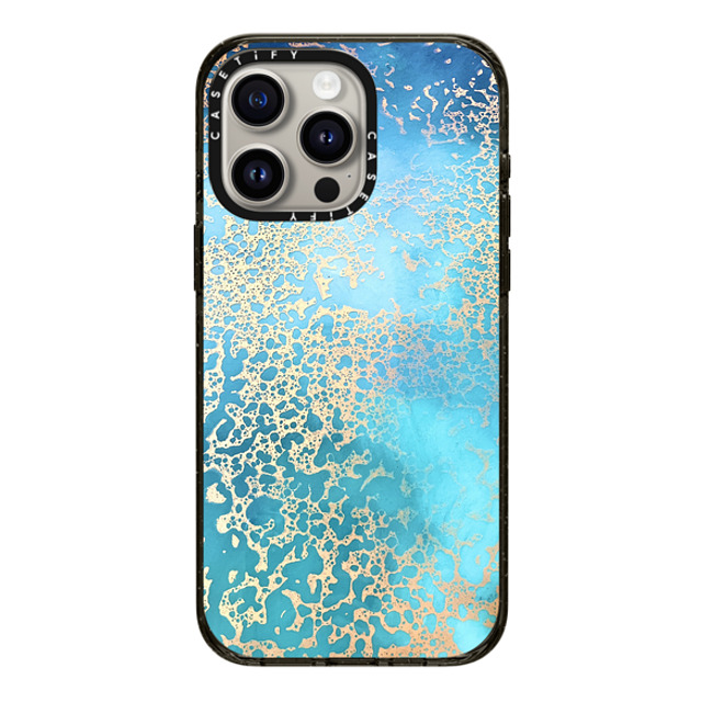 Ann Upton Art x CASETiFY iPhone 15 Pro Max ケース ブラック インパクトケース Coral Coast