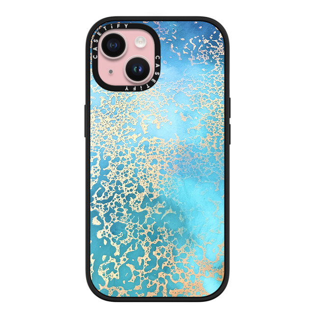 Ann Upton Art x CASETiFY iPhone 15 ケース マットブラック インパクトケース MagSafe対応 Coral Coast