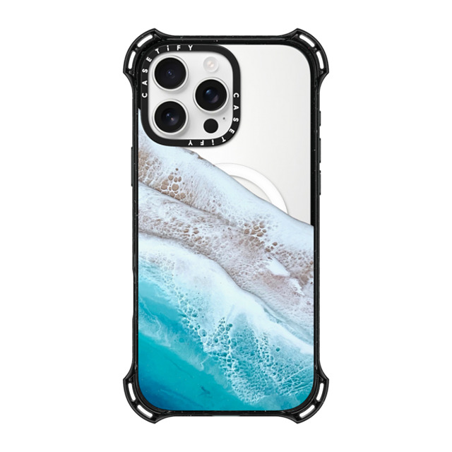 Ann Upton Art x CASETiFY iPhone 16 Pro Max ケース ブラック バウンスケース Bahama Beach Transparent Iphone Case By Ann Upton