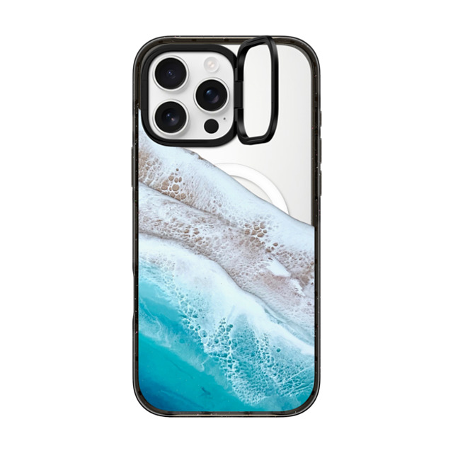 Ann Upton Art x CASETiFY iPhone 16 Pro Max ケース ブラック インパクトリングスタンドケース MagSafe対応 Bahama Beach Transparent Iphone Case By Ann Upton