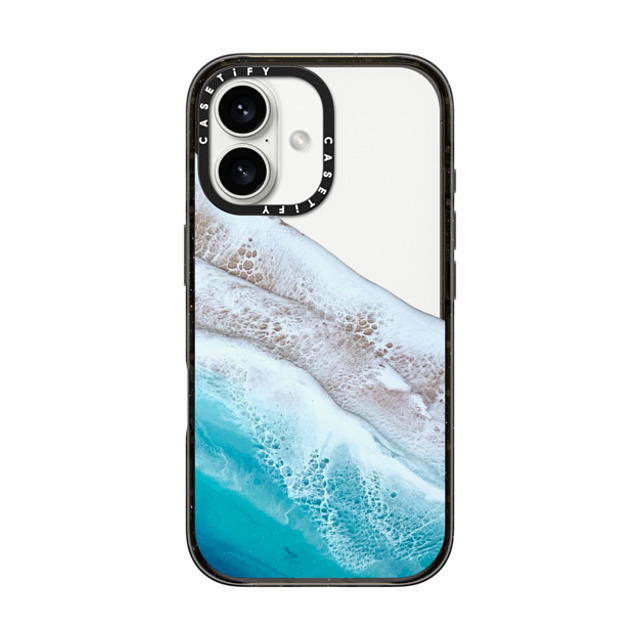 Ann Upton Art x CASETiFY iPhone 16 ケース ブラック インパクトケース Bahama Beach Transparent Iphone Case By Ann Upton