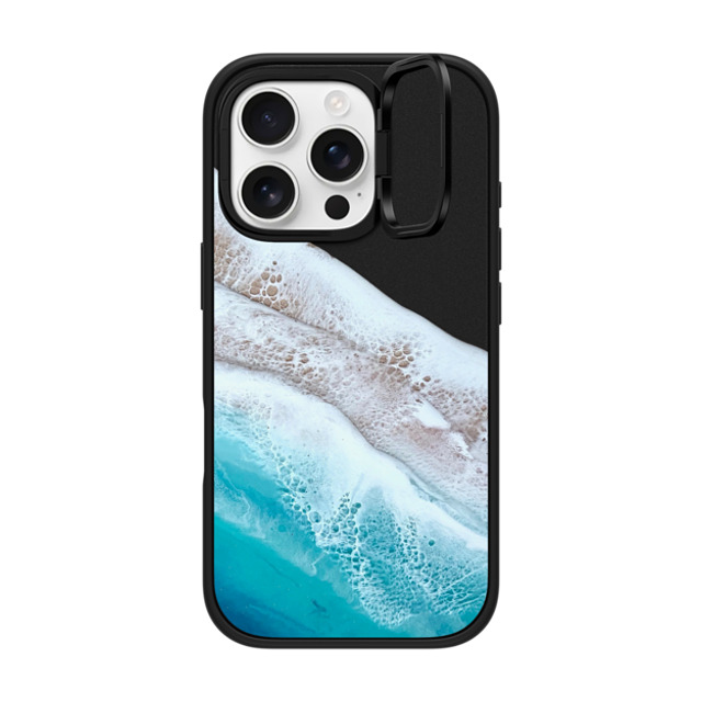 Ann Upton Art x CASETiFY iPhone 16 Pro ケース マットブラック インパクトリングスタンドケース MagSafe対応 Bahama Beach Transparent Iphone Case By Ann Upton