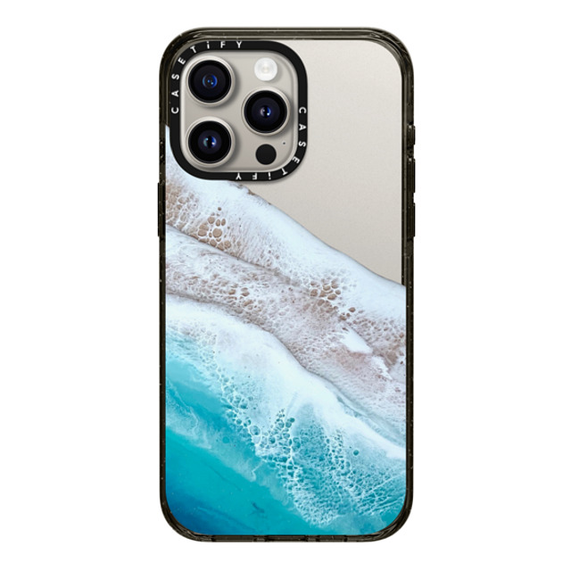 Ann Upton Art x CASETiFY iPhone 15 Pro Max ケース ブラック インパクトケース Bahama Beach Transparent Iphone Case By Ann Upton