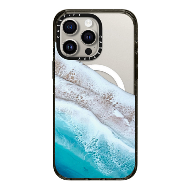 Ann Upton Art x CASETiFY iPhone 15 Pro Max ケース ブラック インパクトケース MagSafe対応 Bahama Beach Transparent Iphone Case By Ann Upton