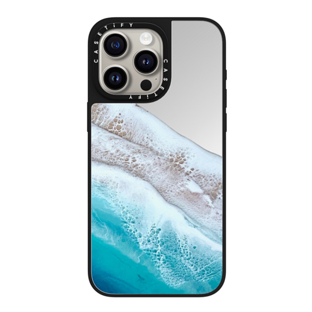 Ann Upton Art x CASETiFY iPhone 15 Pro Max ケース Silver on Black ミラーケース MagSafe対応 Bahama Beach Transparent Iphone Case By Ann Upton