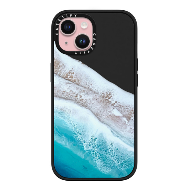 Ann Upton Art x CASETiFY iPhone 15 ケース マットブラック インパクトケース MagSafe対応 Bahama Beach Transparent Iphone Case By Ann Upton