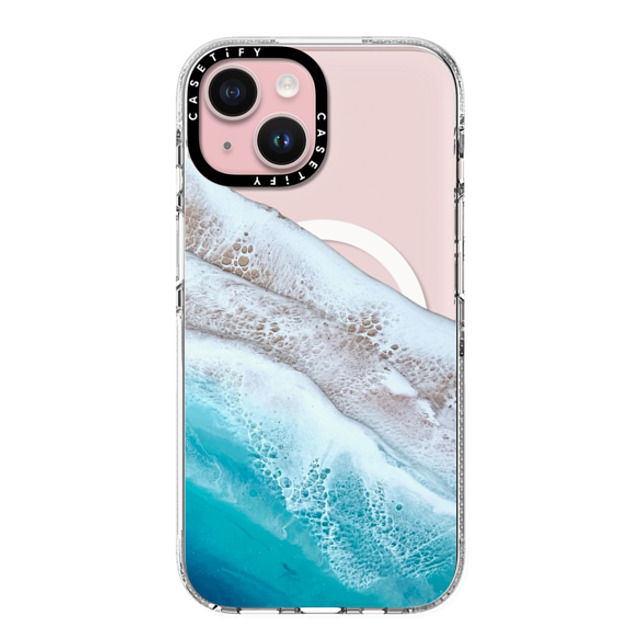 Ann Upton Art x CASETiFY iPhone 15 ケース クリア クリア ケース MagSafe対応 Bahama Beach Transparent Iphone Case By Ann Upton