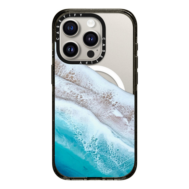 Ann Upton Art x CASETiFY iPhone 15 Pro ケース ブラック インパクトケース MagSafe対応 Bahama Beach Transparent Iphone Case By Ann Upton