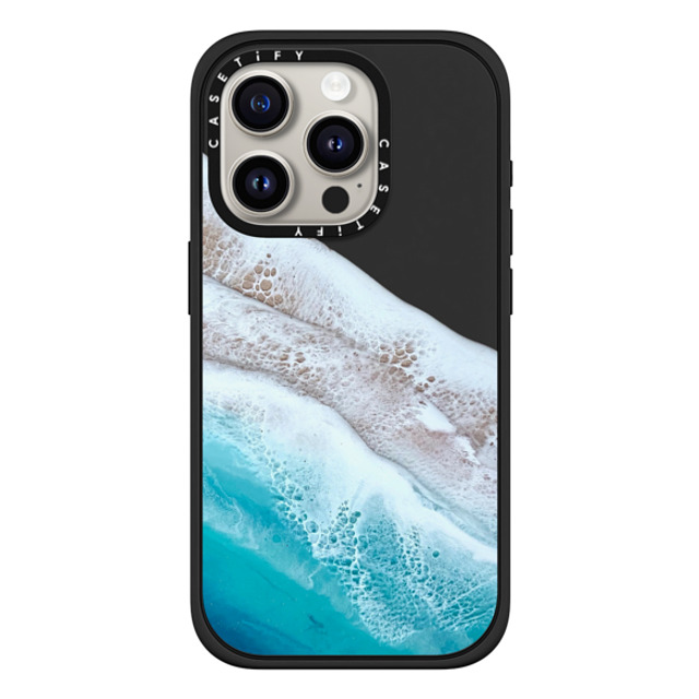 Ann Upton Art x CASETiFY iPhone 15 Pro ケース マットブラック インパクトケース MagSafe対応 Bahama Beach Transparent Iphone Case By Ann Upton