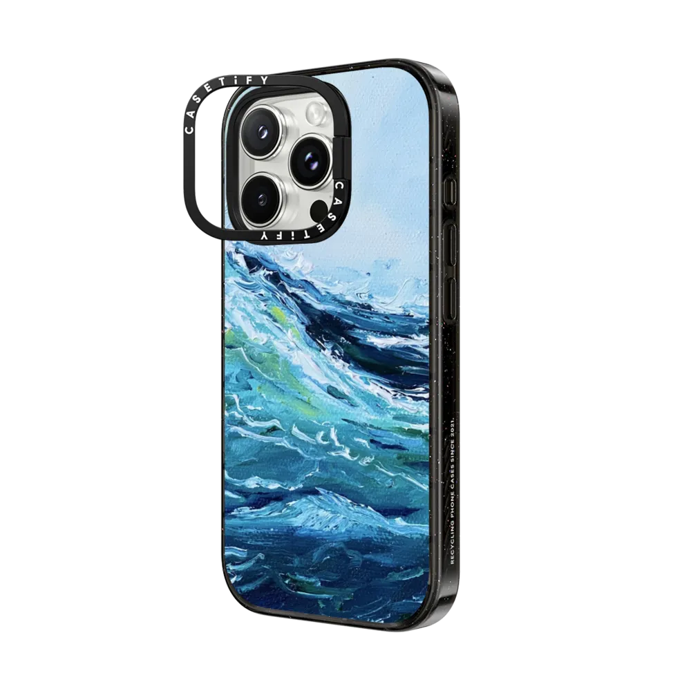Impact Ring Stand iPhone 16 Pro Max Case MagSafe Compatible - Tide Iphone Case By Ann Upton