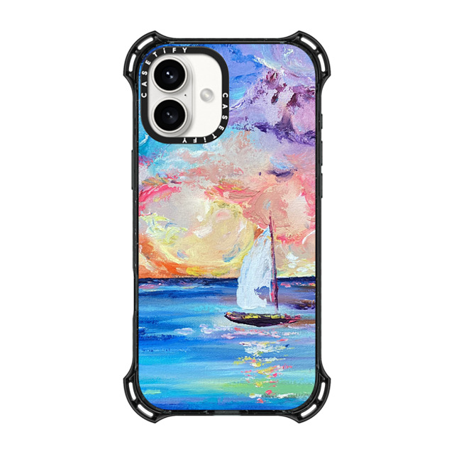 Ann Upton Art x CASETiFY iPhone 16 Plus ケース ブラック バウンスケース Sail Away Iphone Case by Ann Upton