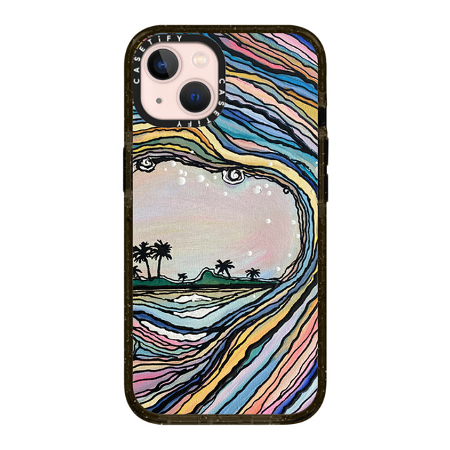 Ann Upton Art x CASETiFY iPhone 13 ケース ブラック インパクトケース Waikiki Sunset Iphone Case by Ann Upton