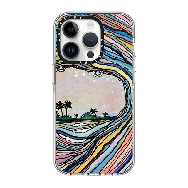 Ann Upton Art x CASETiFY iPhone 14 Pro ケース クリア クリア ケース MagSafe対応 Waikiki Sunset Iphone Case by Ann Upton