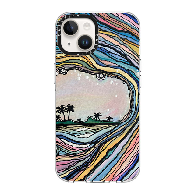 Ann Upton Art x CASETiFY iPhone 14 ケース クリア クリア ケース MagSafe対応 Waikiki Sunset Iphone Case by Ann Upton