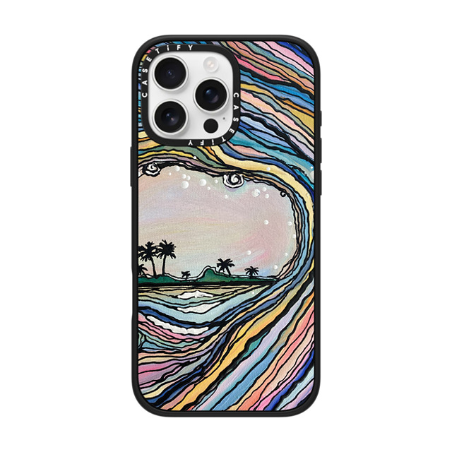 Ann Upton Art x CASETiFY iPhone 16 Pro Max ケース マットブラック インパクトケース MagSafe対応 Waikiki Sunset Iphone Case by Ann Upton