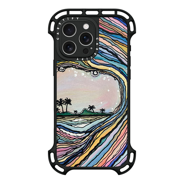 Ann Upton Art x CASETiFY iPhone 16 Pro Max ケース ブラック ウルトラ バウンスケース MagSafe対応 Waikiki Sunset Iphone Case by Ann Upton